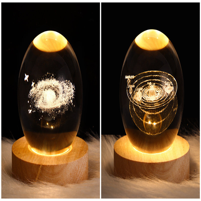 Crystal Ball Lamp Home Decor Night Light With 3D Planets - Once-Again.uk