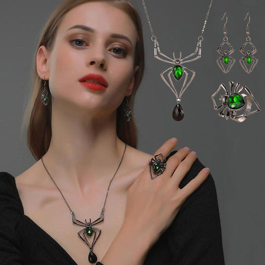 Halloween drop-shaped spider necklace set - Once & AGAIN Home Appliance Shop