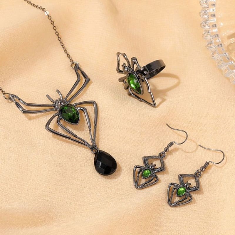 Halloween drop-shaped spider necklace set - Once & AGAIN Home Appliance Shop
