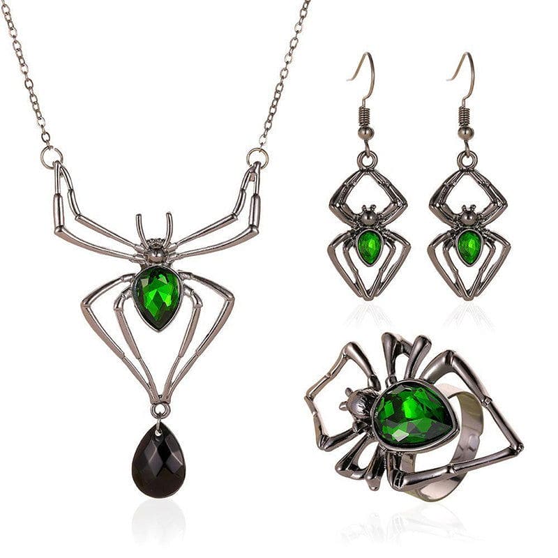 Halloween drop-shaped spider necklace set - Once & AGAIN Home Appliance Shop