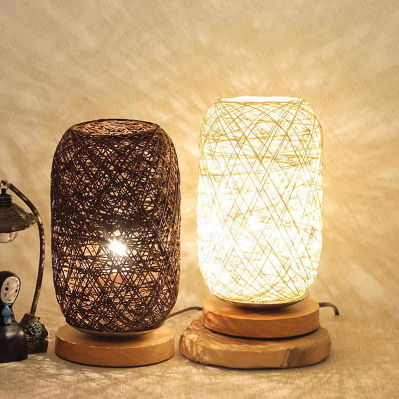 Handcrafted Twine Takraw Table Lamp For Living Room - Once & AGAIN Home Appliance Shop