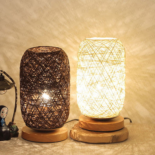 Handcrafted Twine Takraw Table Lamp For Living Room - Once & AGAIN Home Appliance Shop