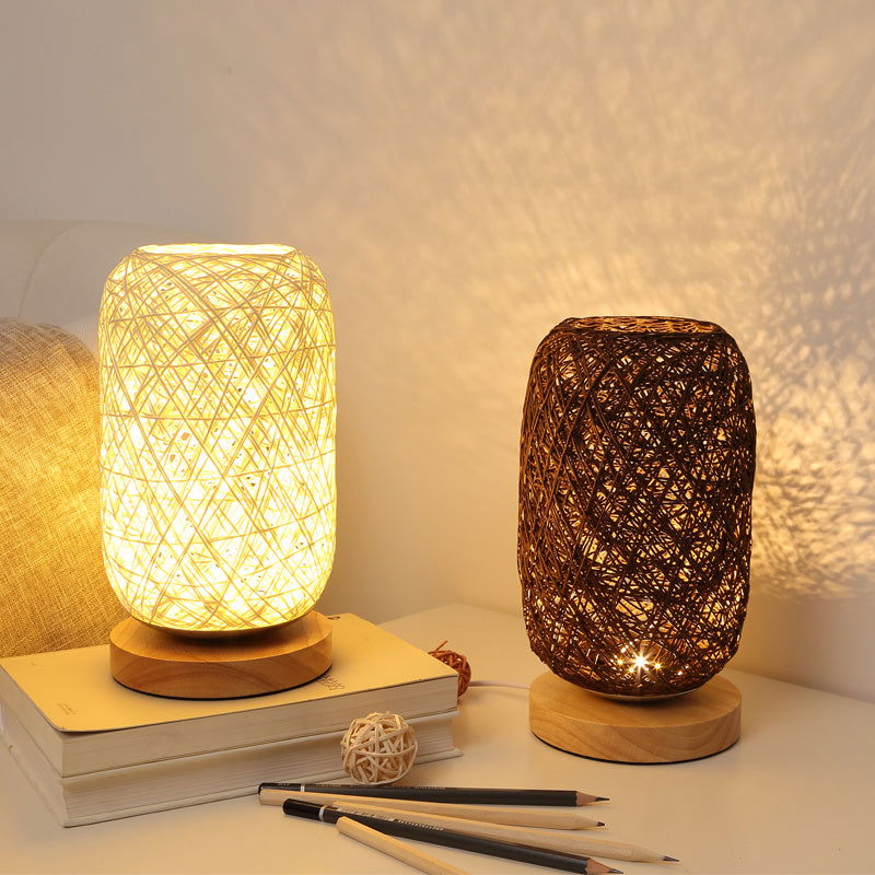 Handcrafted Twine Takraw Table Lamp For Living Room - Once & AGAIN Home Appliance Shop