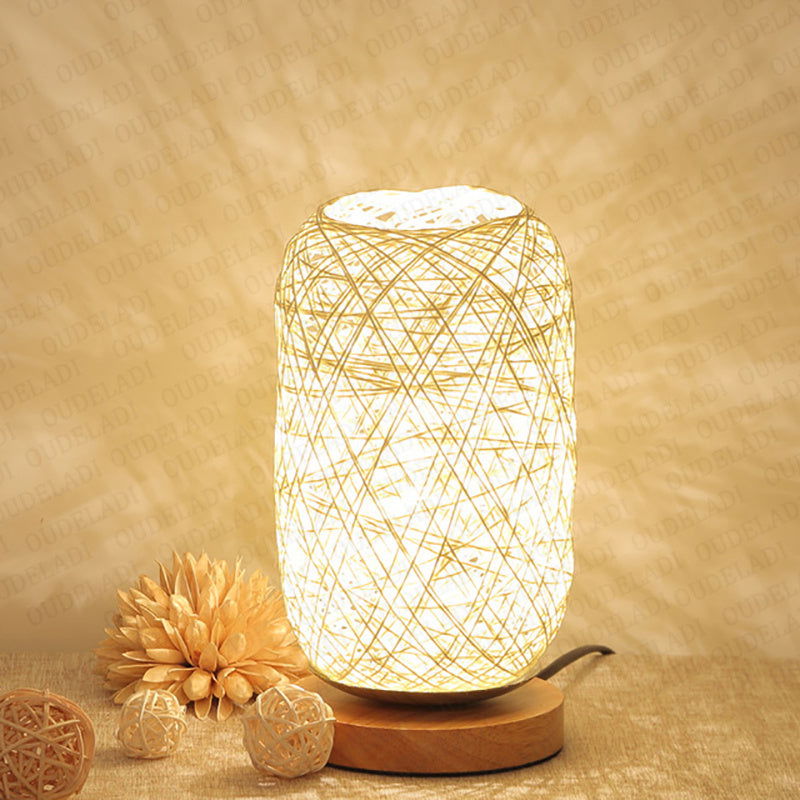 Handcrafted Twine Takraw Table Lamp For Living Room - Once & AGAIN Home Appliance Shop