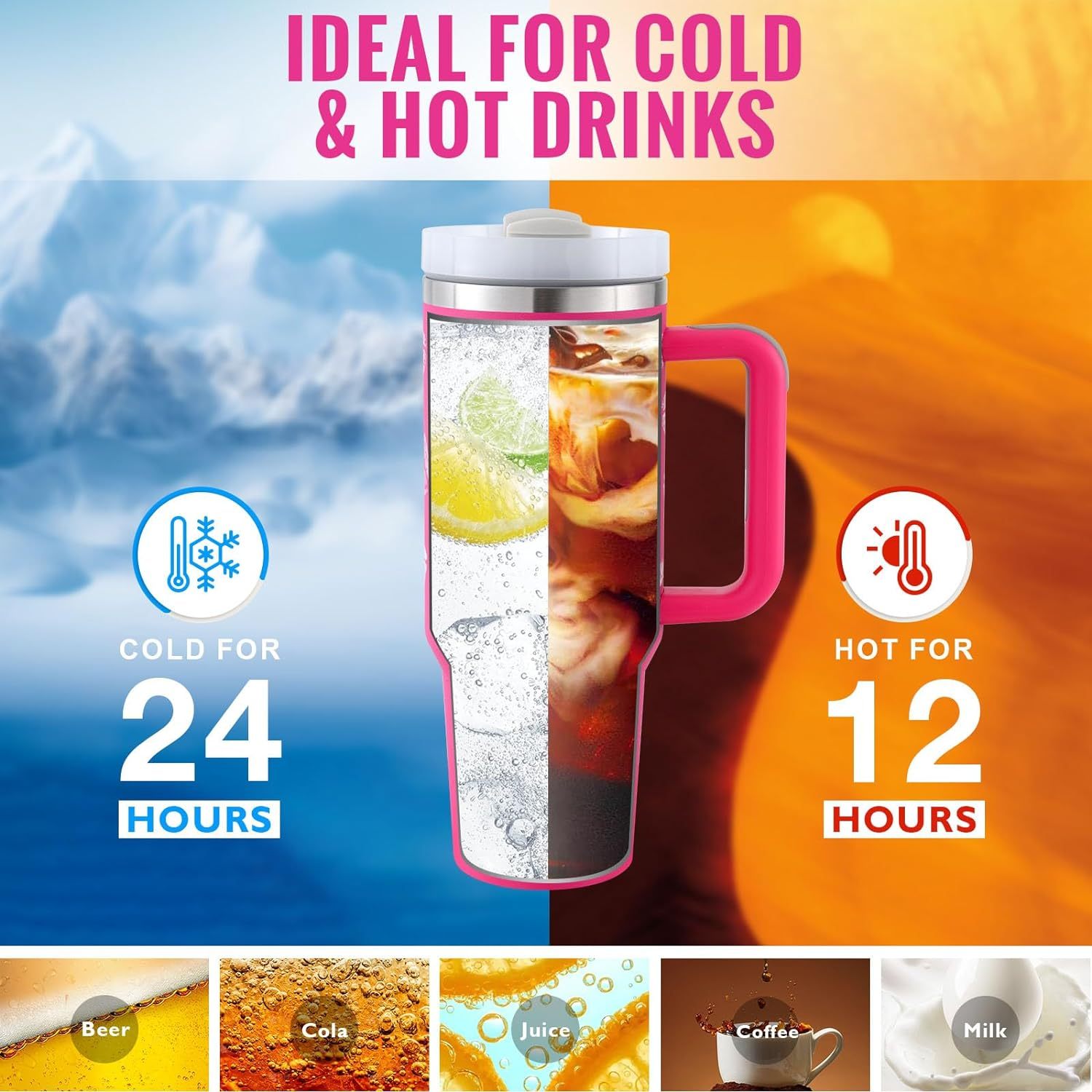 Large Capacity Tumbler For Hot And Cold Drinks - Once & AGAIN Home Appliance Shop