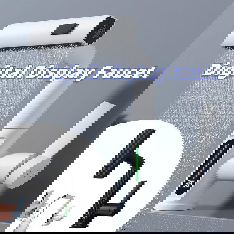 Modern Pull-Out Basin Faucet With Temperature Display - Once & AGAIN Home Appliance Shop