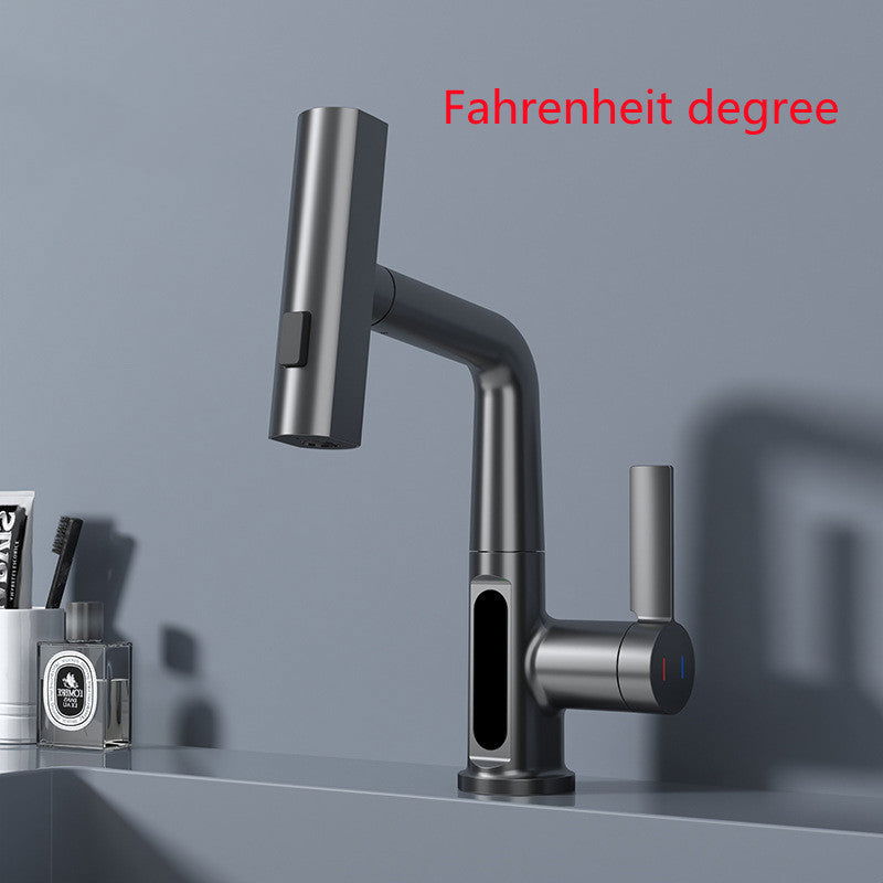 Modern Pull-Out Basin Faucet With Temperature Display - Once & AGAIN Home Appliance Shop
