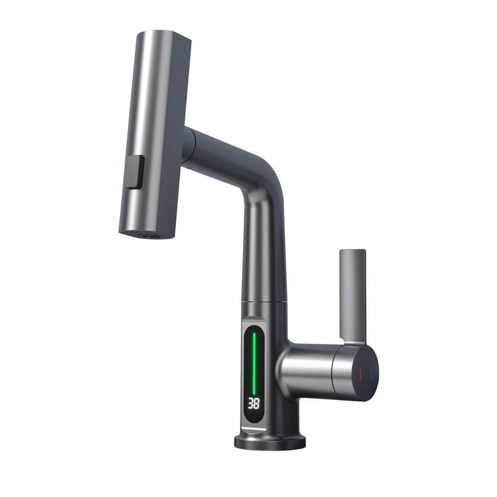 Modern Pull-Out Basin Faucet With Temperature Display - Once & AGAIN Home Appliance Shop