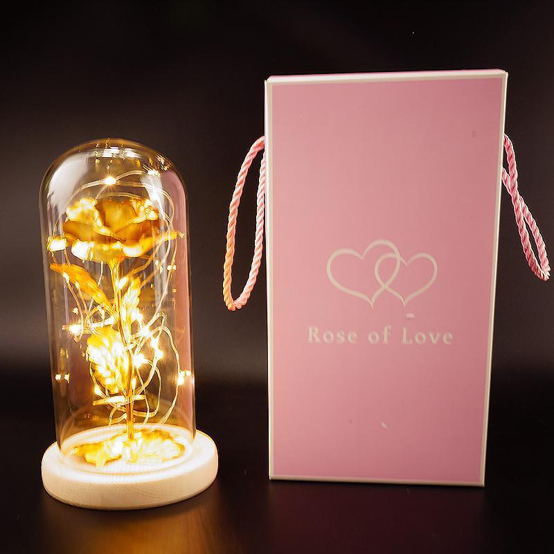 Romantic enchanted rose flower with LED light for gifts - Once & AGAIN Home Appliance Shop