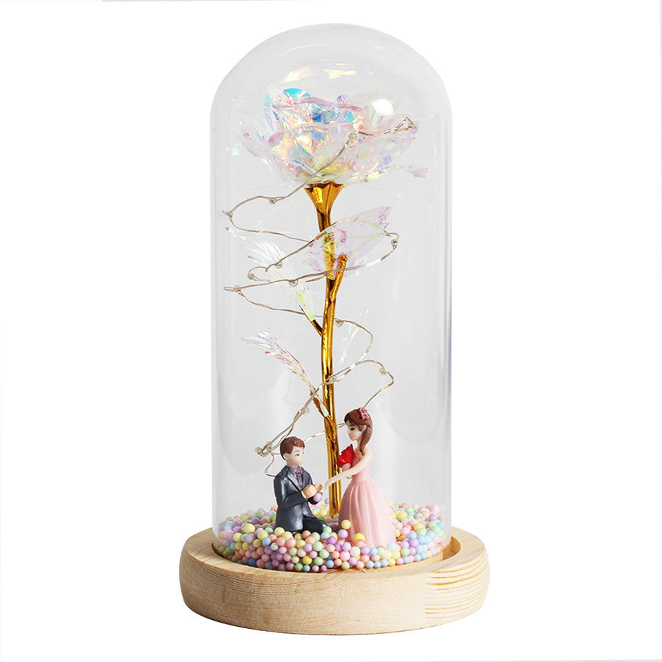 Romantic enchanted rose flower with LED light for gifts - Once & AGAIN Home Appliance Shop