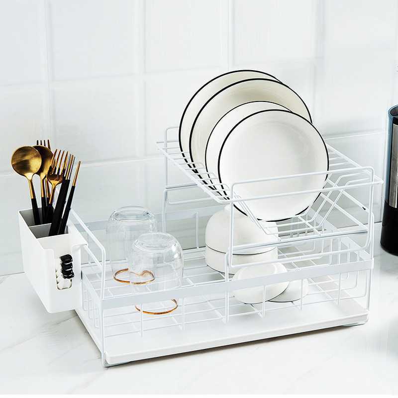 Space-Saving Double Tier Dish Storage Rack For Kitchen - Once & AGAIN Home Appliance Shop