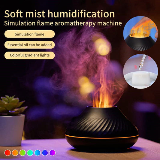 Volcanic Flame Aroma Diffuser With LED Night Light - Once & AGAIN Home Appliance Shop