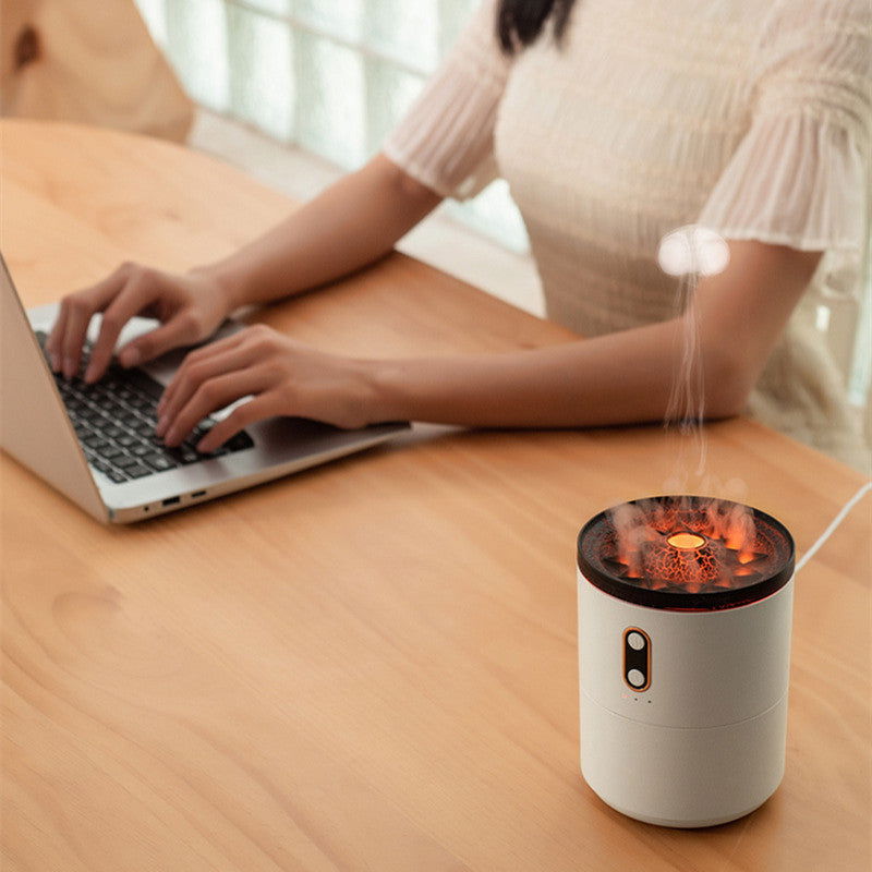 Volcanic Flame Diffuser With Essential Oil And Night Light - Once & AGAIN Home Appliance Shop