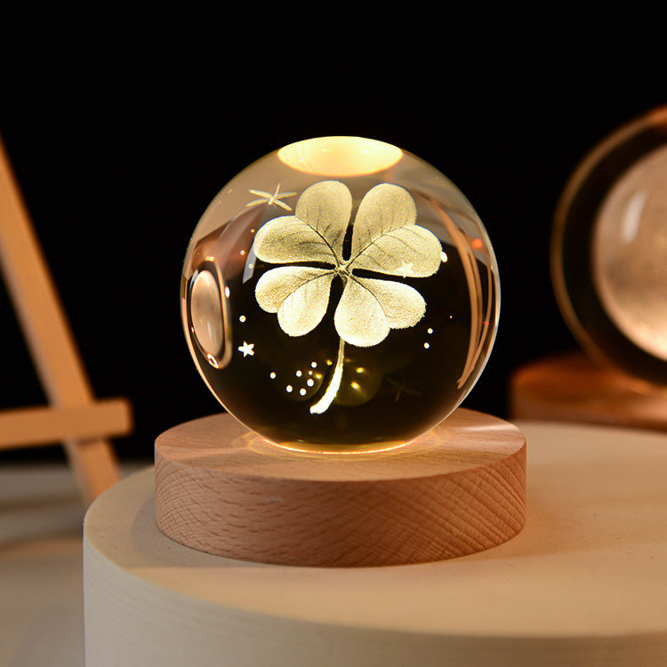 Crystal Ball Lamp Home Decor Night Light With 3D Planets - Once-Again.uk
